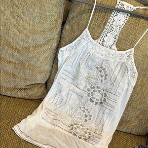 Free People White Lace Women's Top-L